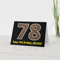 78º Aniversário: Nome + Padrão de "78" em Imitação