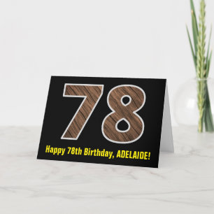 Cartão 78º Aniversário: Nome + Padrão de "78" em Imitação