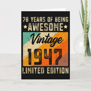 Cartão 78. º Aniversário do Men 78 Anos Mulheres de 1947 
