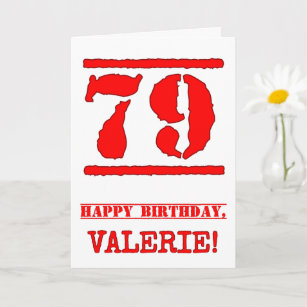 Cartão 79º Aniversário: Diversão, Carimbo de Borracha Ver