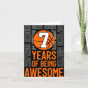 Cartão 7 Anos De Aniversário De 7 De Basquete Incrível