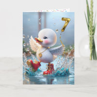 7 Birthday Duck Dançando em uma poça de chuva
