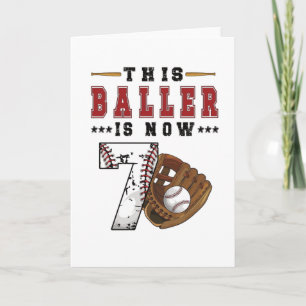 Cartão 7 Birthday Gift Baseball Player de 7 anos