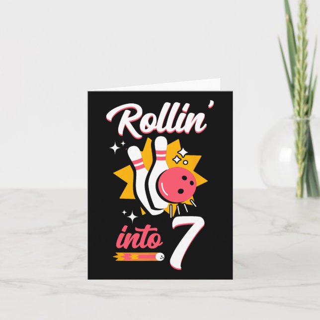 Cartão 7 Engraçada, Aniversário, Rollin, 7 (Frente)