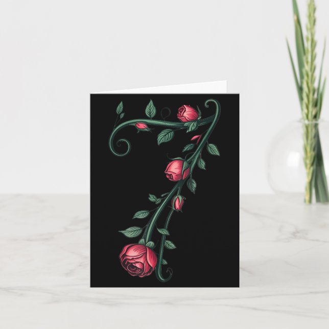 Cartão 7 Floral 67 Rose Valentines Day Funny Love Matchin (Frente)