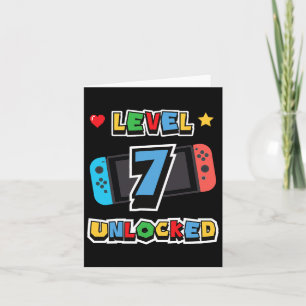 Cartão 7 Jogo De Vídeo Para Crianças De Aniversário De 7 