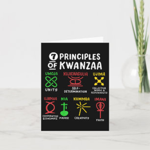 Cartão 7 Princípios do Kwanzaa Homens Negros Afro-America
