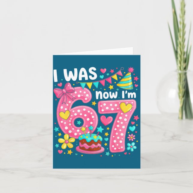 Cartão 7 Year Old Birthday I Was 6 Now I'm 7  (Frente)