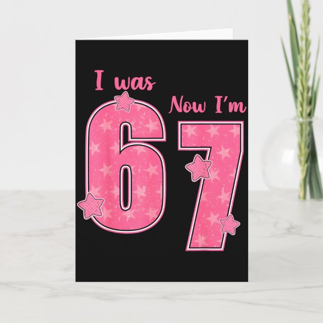 Cartão 7 Year Old Birthday Shirt Was 6 Now I'm 7 67 Funny (Frente)