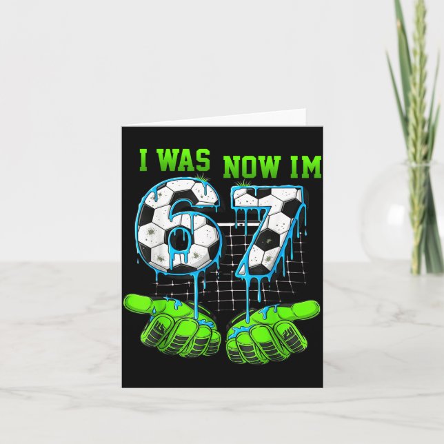 Cartão 7 Year Old Birthday Shirt Was 6 Now I'm 7 67 Funny (Frente)