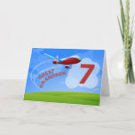 Cartão 7th Birthday, Great Grandson, Red Airplane<br><div class="desc">Zoom in for birthday greetings for your great grandson on his 7th birthday! He will love this special card that says great grandson on the front.</div>