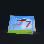 Cartão 7th Birthday, Great Grandson, Red Airplane<br><div class="desc">Zoom in for birthday greetings for your great grandson on his 7th birthday! He will love this special card that says great grandson on the front.</div>