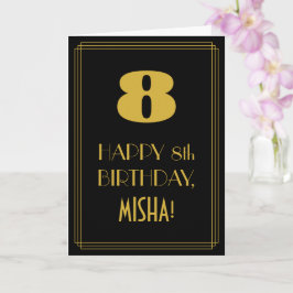 Cartão 8º Aniversário ~ Arte Deco Inspirou a aparência "8