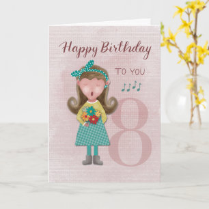 Cartão 8º Aniversário Cantando Parabéns