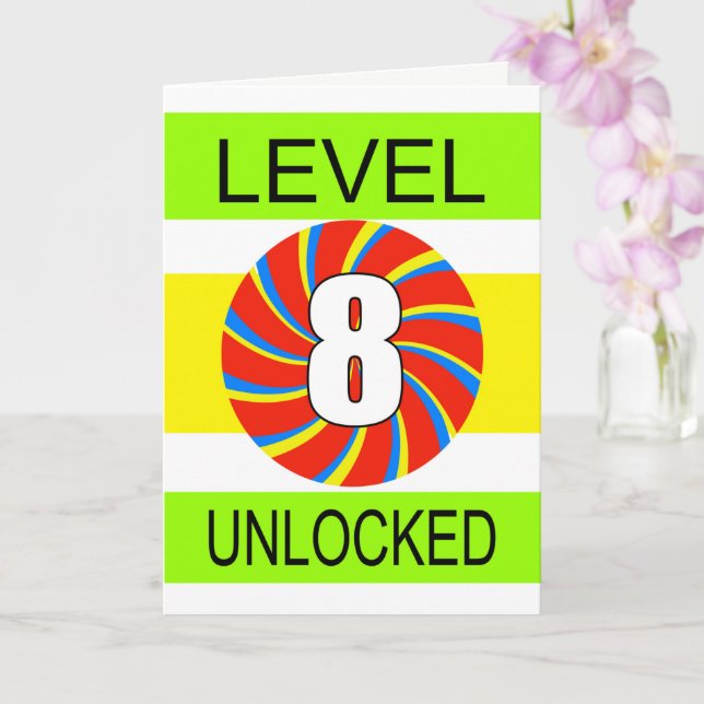 Cartão 8º Aniversário do Jogador de Computadores (Orquídea)