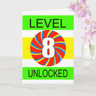 Cartão 8º Aniversário do Jogador de Computadores