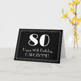 Cartão 80º Aniversário ~ Visual Inspirado no Art Déco "80
