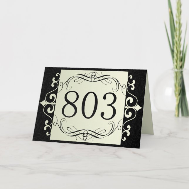 Cartão 803 Area Code (Frente)