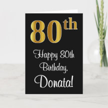 80 Birthday ~ Elegante Luxurioso Faux Dourado apar