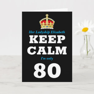 Cartão 80 Birthday Engraçado Mantenha calma, adicione me