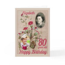 80 Birthday Floral Vintage Foto