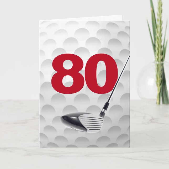 Cartão 80 Birthday Golf Ball Design (Frente)