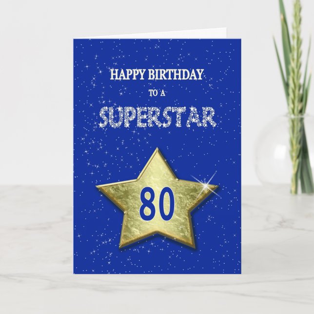 Cartão 80 Birthday para uma Superstar (Frente)