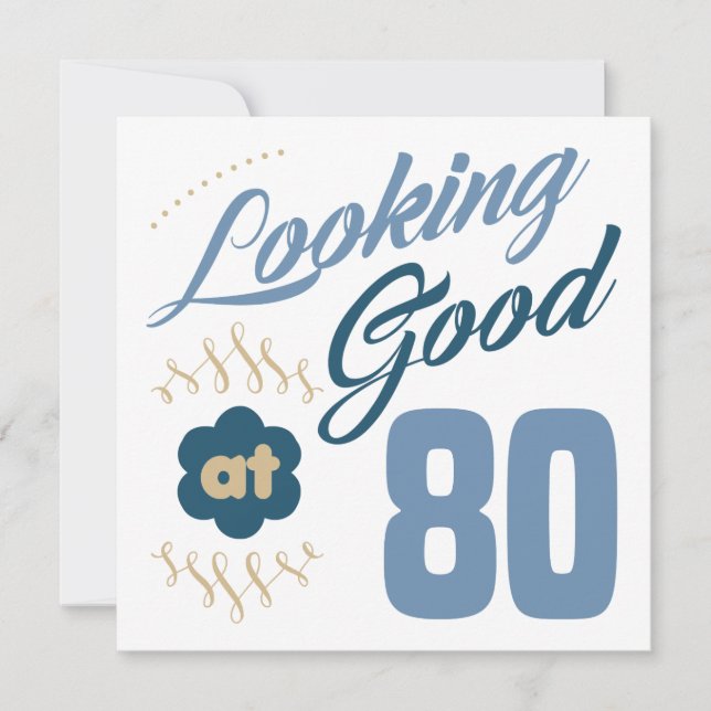 Cartão 80 de aniversário bonito (Frente)