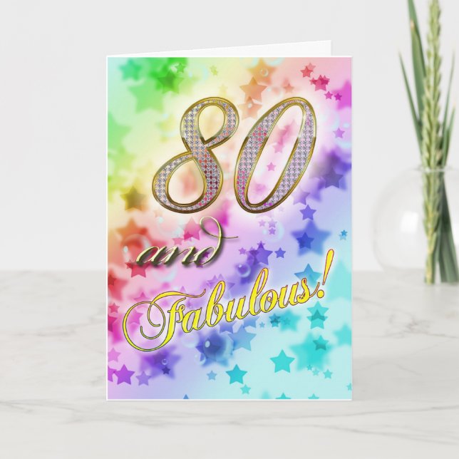 Cartão 80 de aniversário para alguém Fabuloso (Frente)