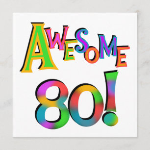 Cartão 80 t-shirt e presentes impressionantes do