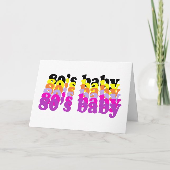 Cartão  80's Baby Retro Groovy Design Proud 80s Gen X (Frente)