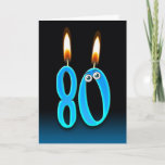 Cartão 80th Birthday Candles<br><div class="desc">Eyeballs on a 80th candle with gradient background.</div>