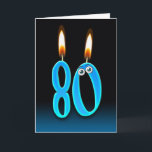 Cartão 80th Birthday Candles<br><div class="desc">Eyeballs on a 80th candle with gradient background.</div>