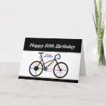 Cartão 80th Birthday Motivational Bike Bicycle Cycling<br><div class="desc">Motivational Bike words card for Her birthday,  for anyone who loves  Bicycle,  Cycling,  Sport,  Hobby</div>