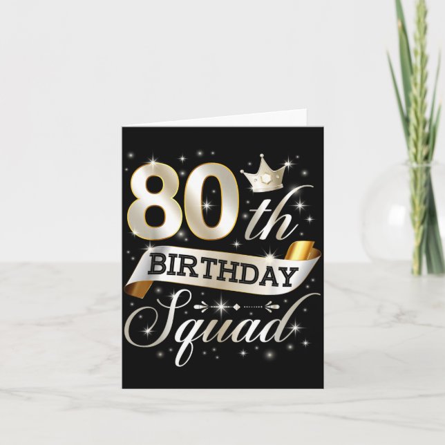 Cartão 80th Birthday Squad 80th Birthday Party 80 Year Ol (Frente)