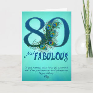 Cartão 80th Birthday template Cards