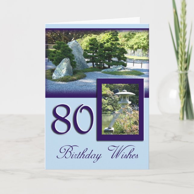 Cartão 80th Birthday Wishes Birthday Card (Frente)