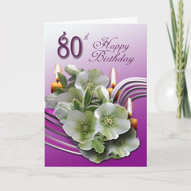 Cartão 80th Happy Birthday Card (Frente)