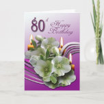 Cartão 80th Happy Birthday Card<br><div class="desc">Simple but elegant birthday card. © Marion Hedger</div>