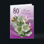 Cartão 80th Happy Birthday Card<br><div class="desc">Simple but elegant birthday card. © Marion Hedger</div>