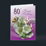 Cartão 80th Happy Birthday Card<br><div class="desc">Simple but elegant birthday card. © Marion Hedger</div>
