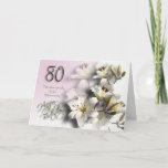 Cartão 80th Happy Birthday Card<br><div class="desc">Simple but elegant birthday card. © Marion Hedger</div>