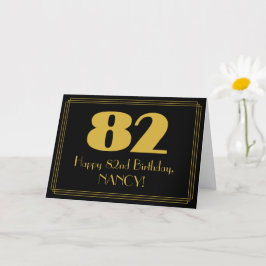 Cartão 82º Aniversário: Art Deco Inspirou o Olho "82" & N