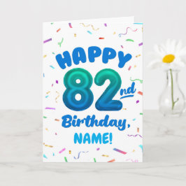 Cartão 82nd Balloon Number Custom Name Birthday Card
