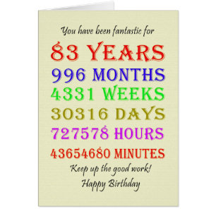 Cartão 83º aniversário