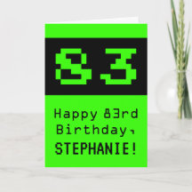 83º Aniversário: Estilo Nerd / Geek "83" e Nome
