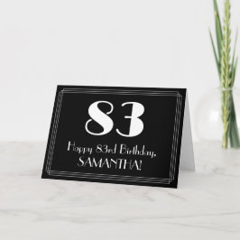 Cartão 83º Aniversário ~ Visual Inspirado no Art Déco "83