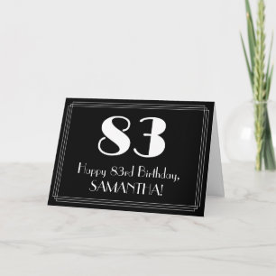 Cartão 83º Aniversário ~ Visual Inspirado no Art Déco "83