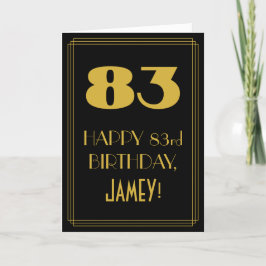 Cartão 83º Aniversário ~ Visual Inspirado no Art Déco "83