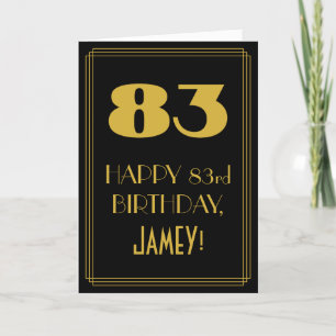 Cartão 83º Aniversário ~ Visual Inspirado no Art Déco "83